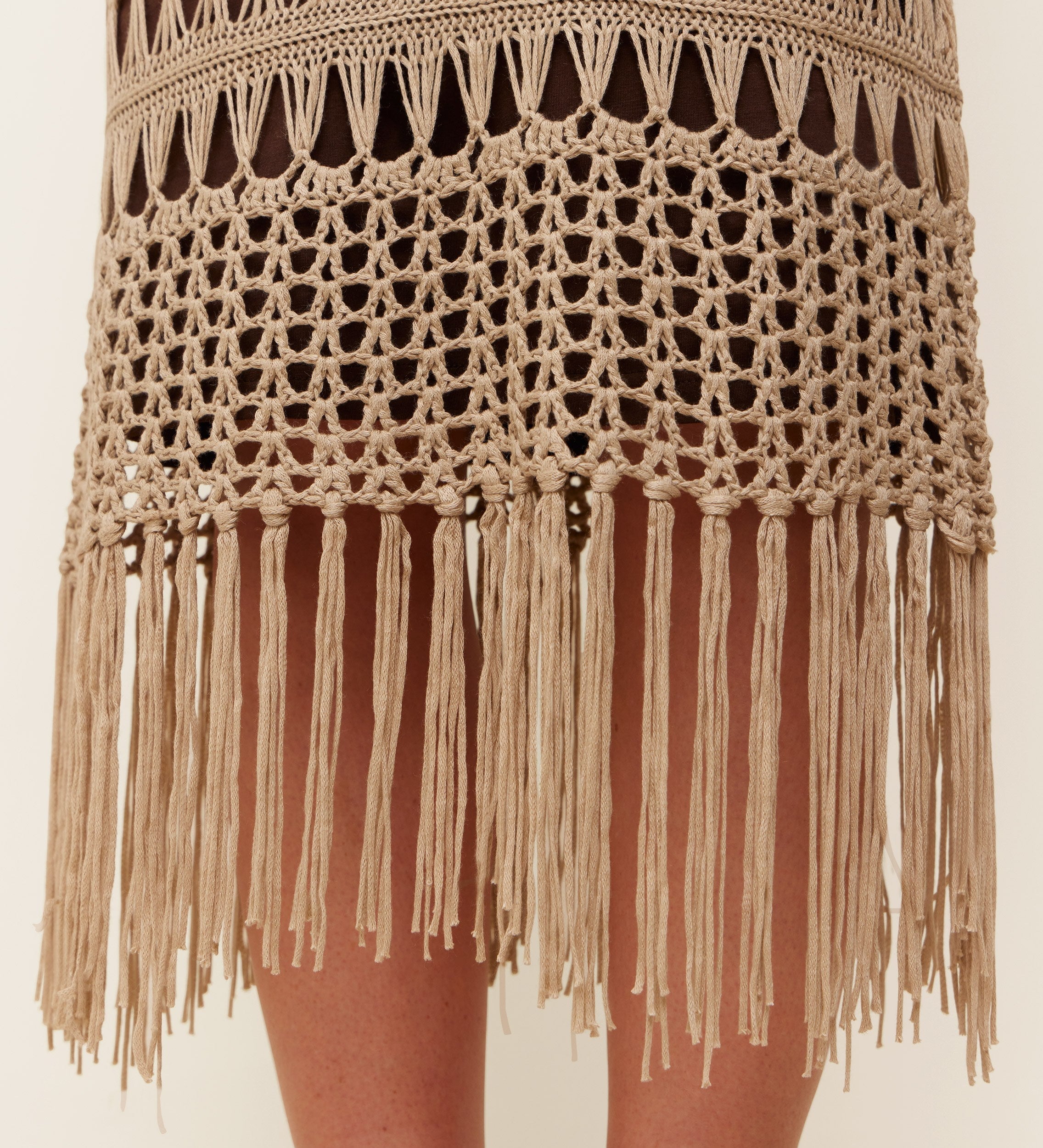 Falda crochet flecos