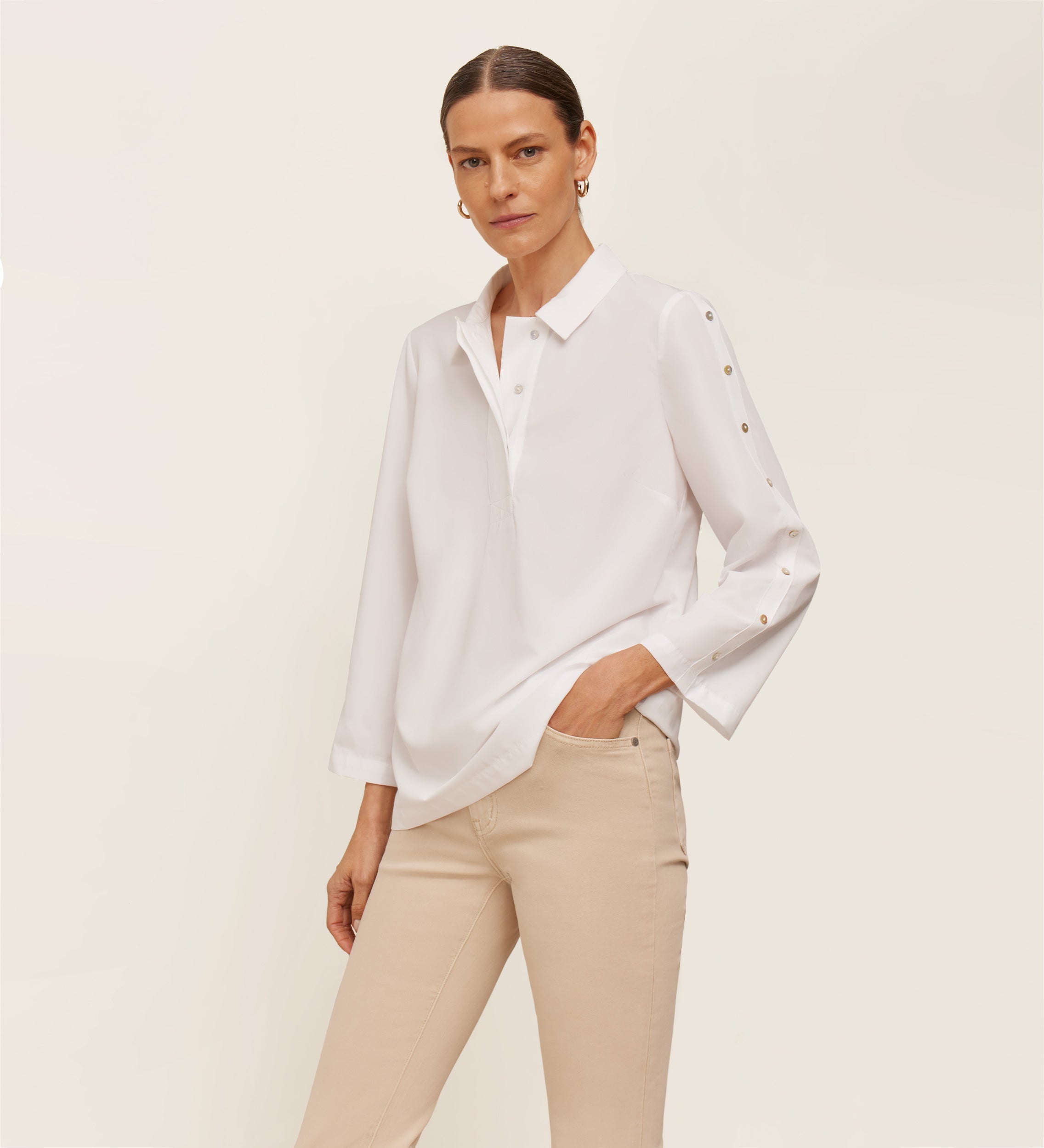 Blusa mangas botones