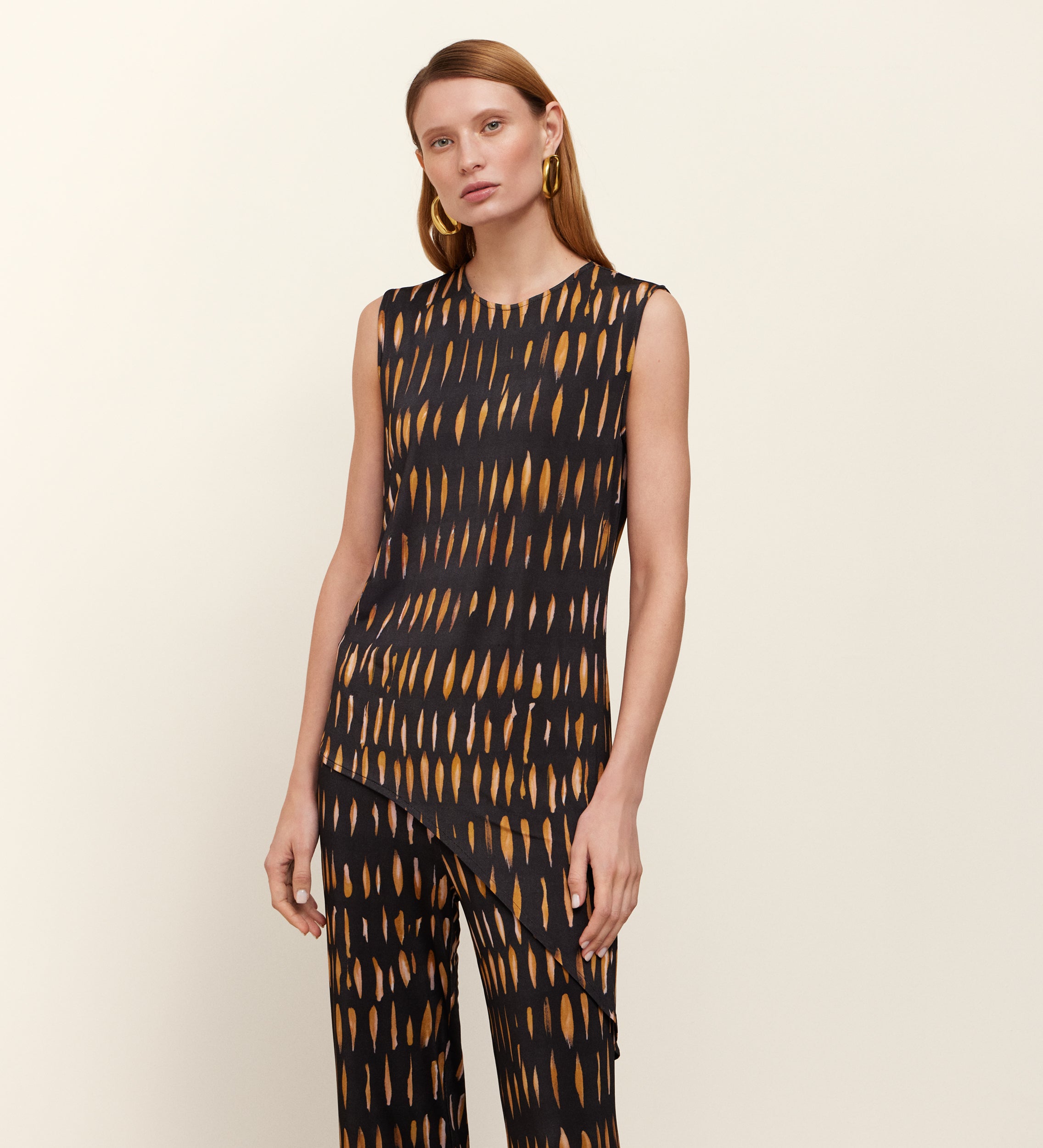 Asymmetrical knit top