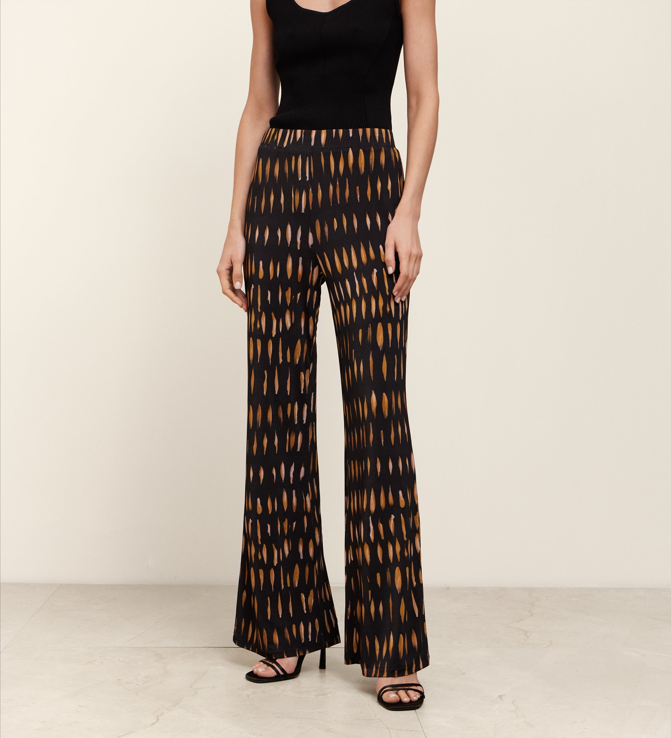 Printed stretch trousers