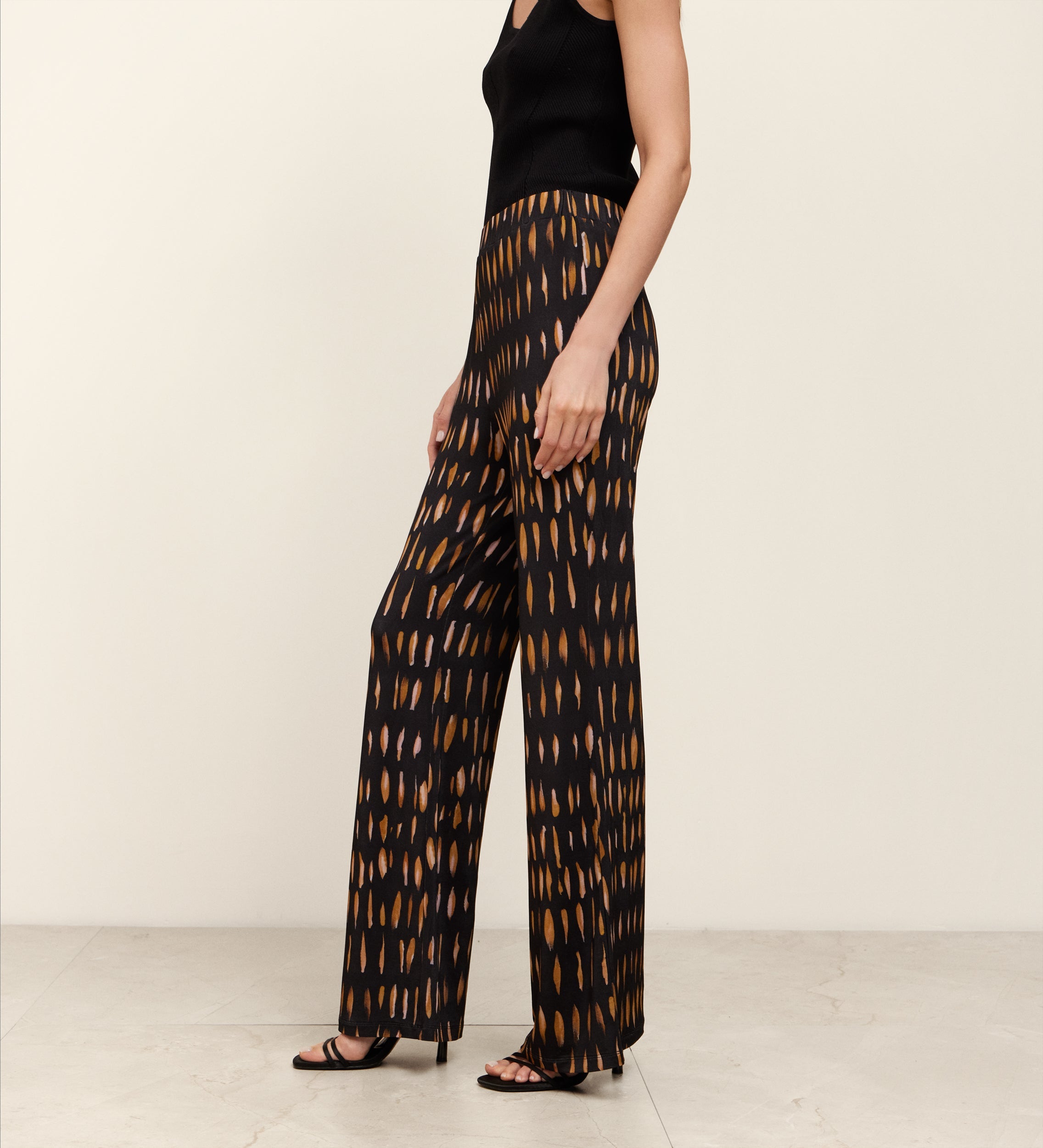 Printed stretch trousers