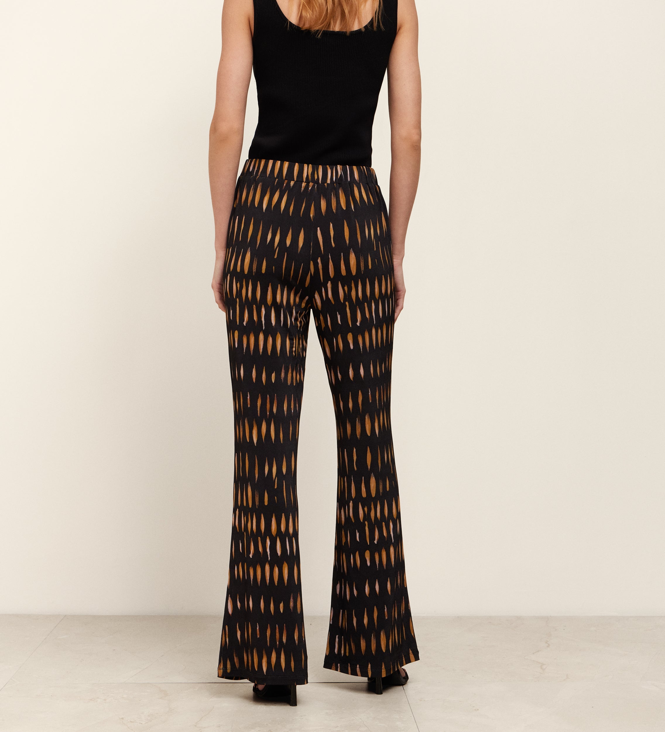 Printed stretch trousers