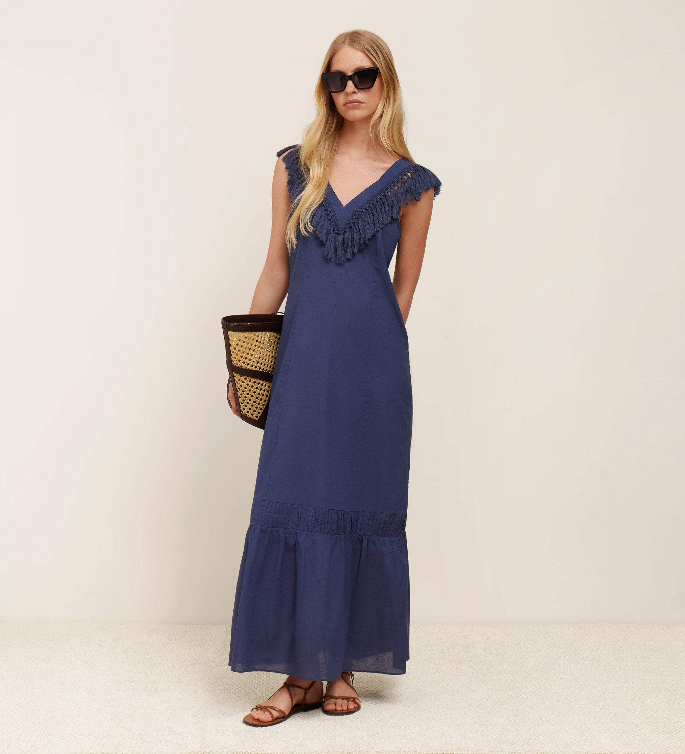 V-neck fringe dress