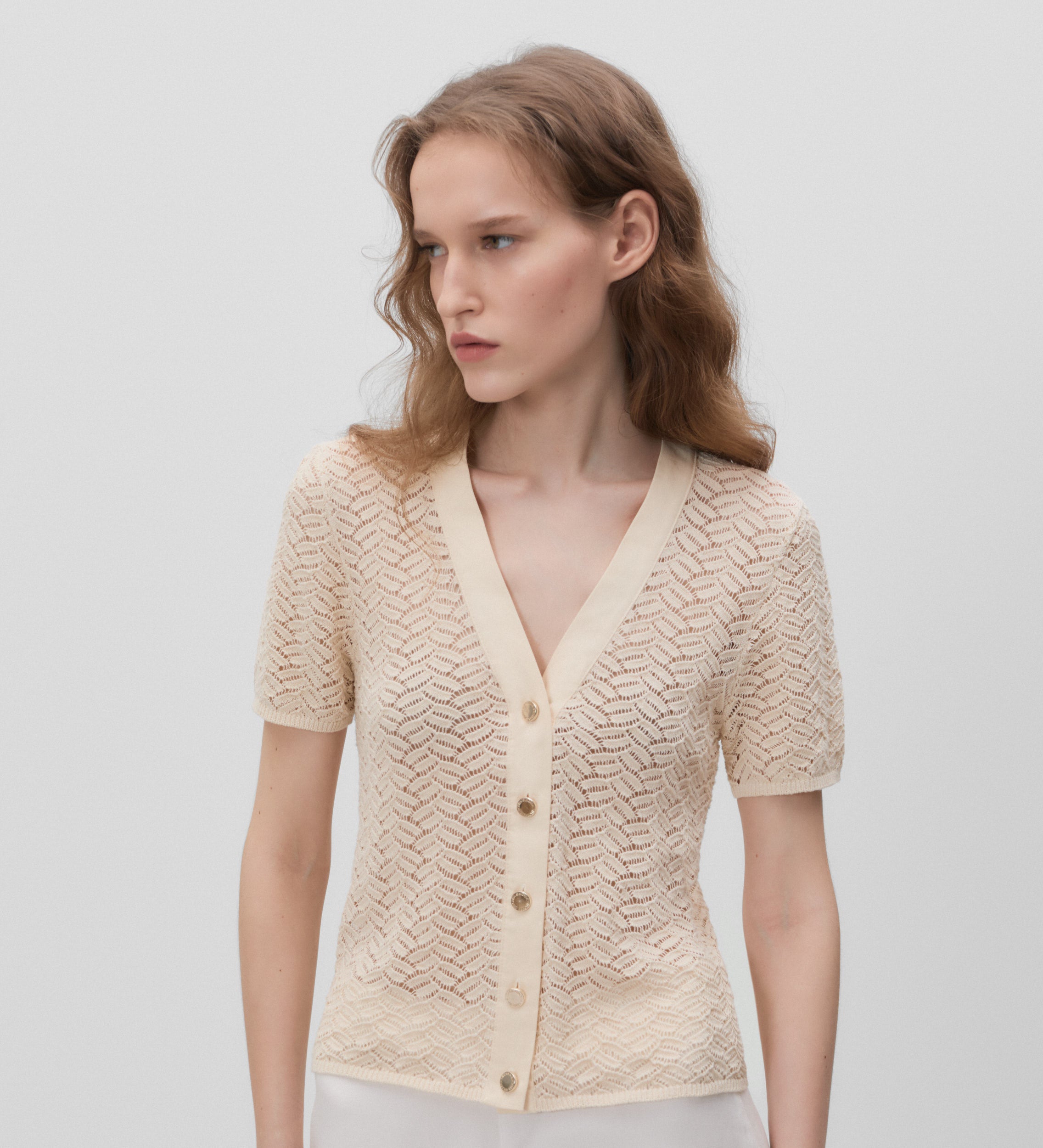 Openwork knit top