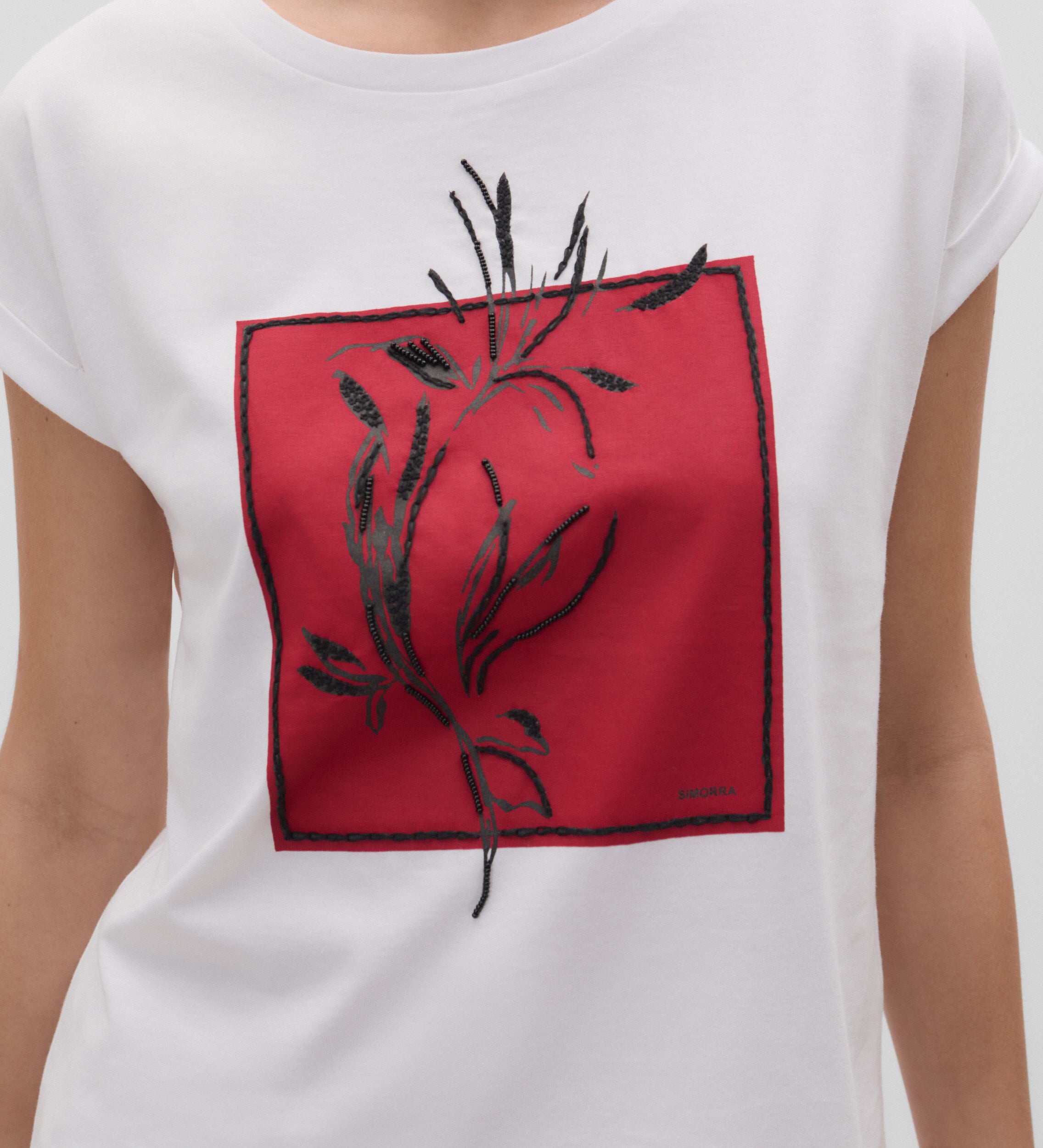Graphic drop-sleeve t-shirt