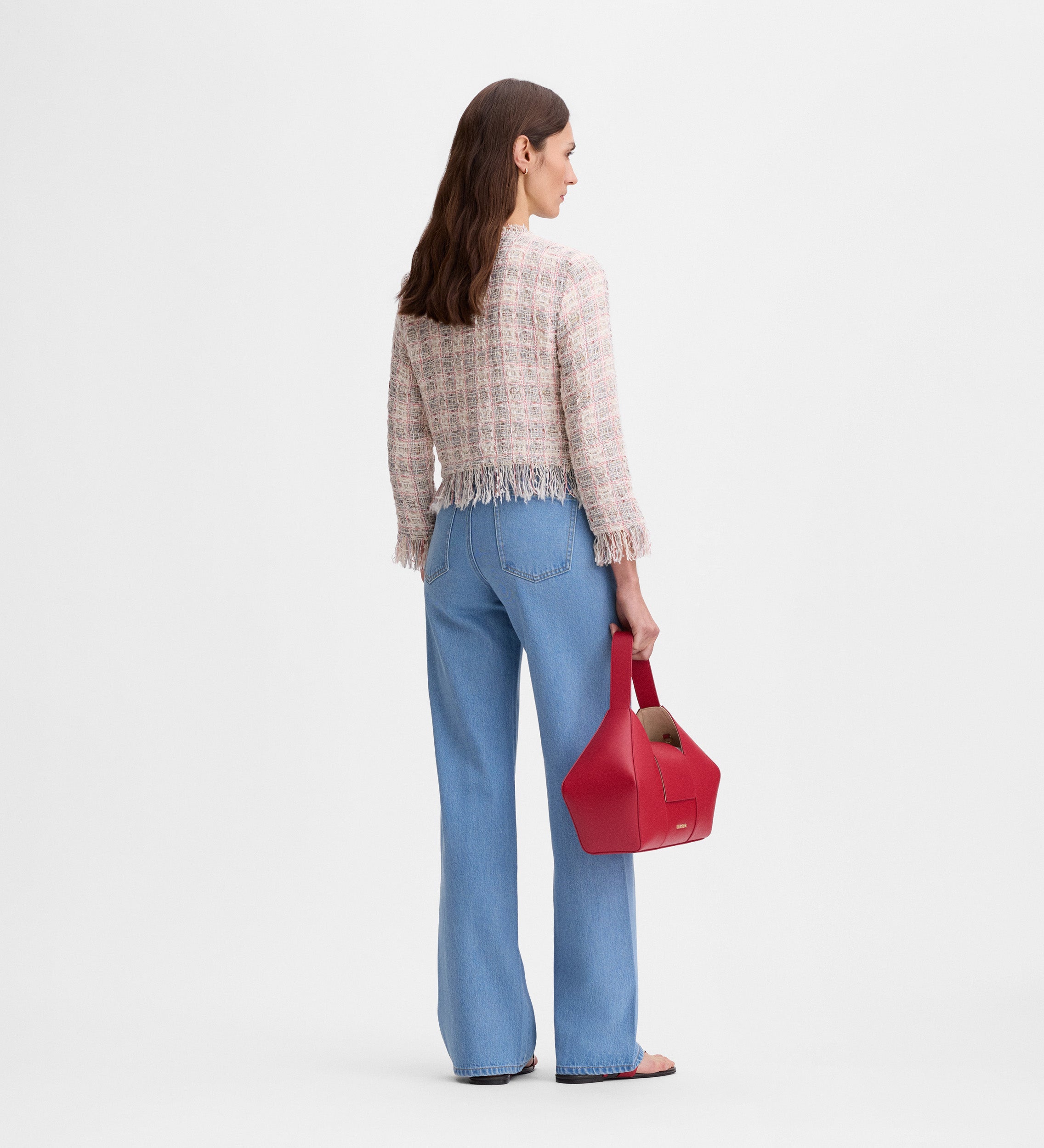 Chaqueta tweed desflecados