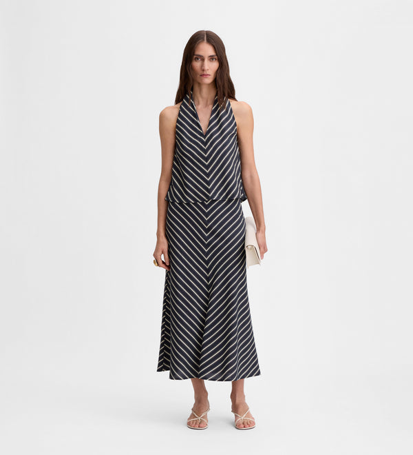 Flared striped skirt