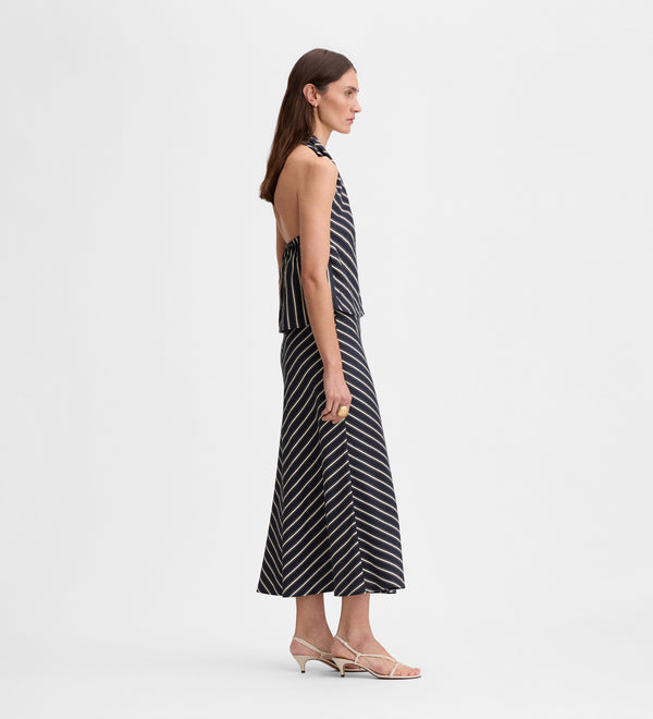 Flared striped skirt