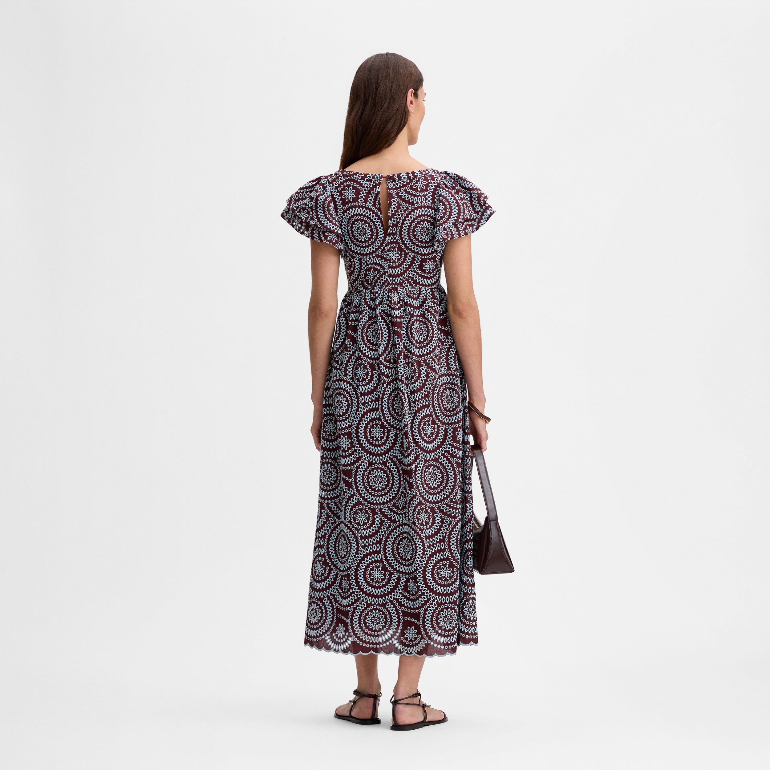 Contrast embroidery dress