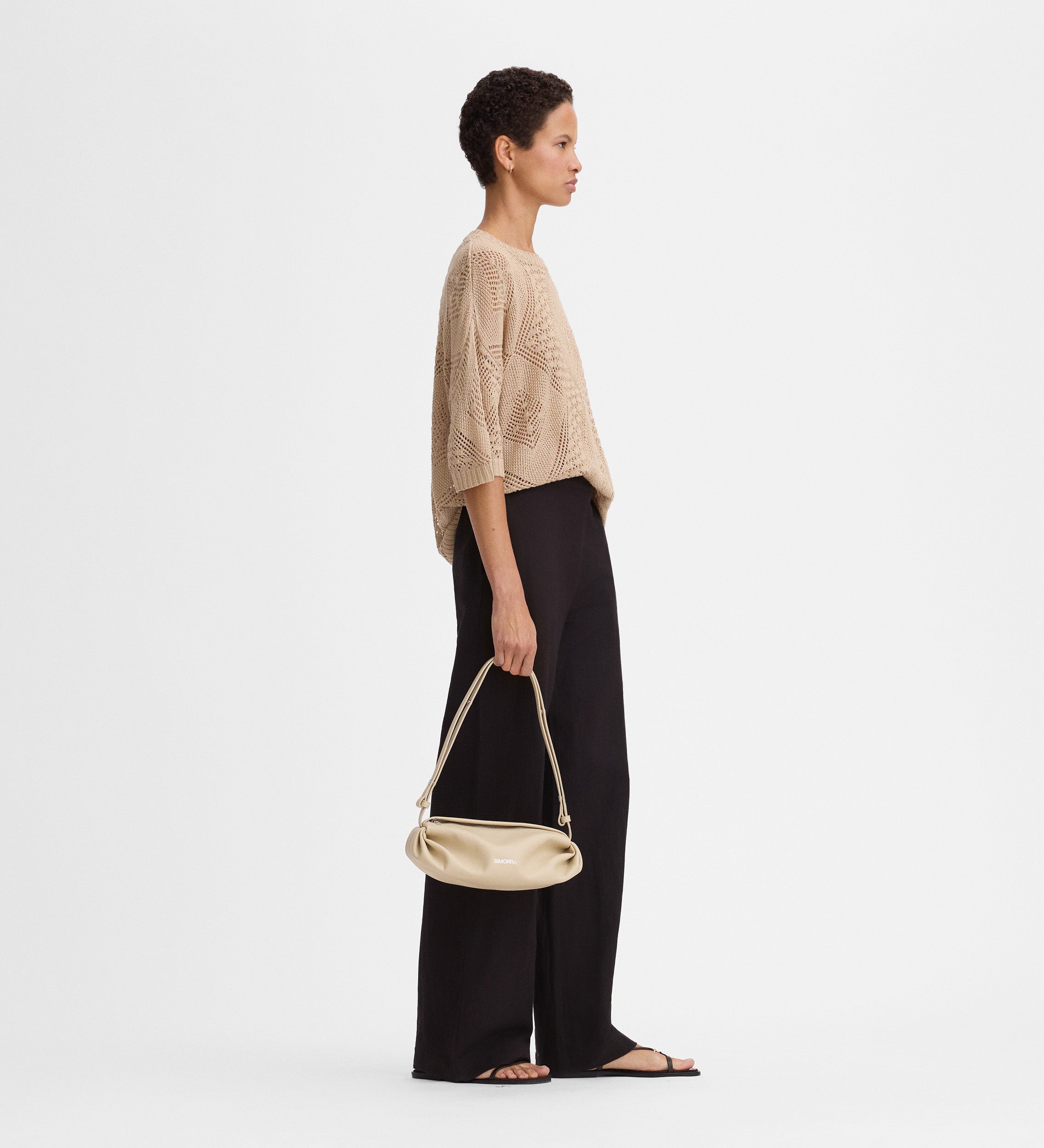 Openwork knit sweater