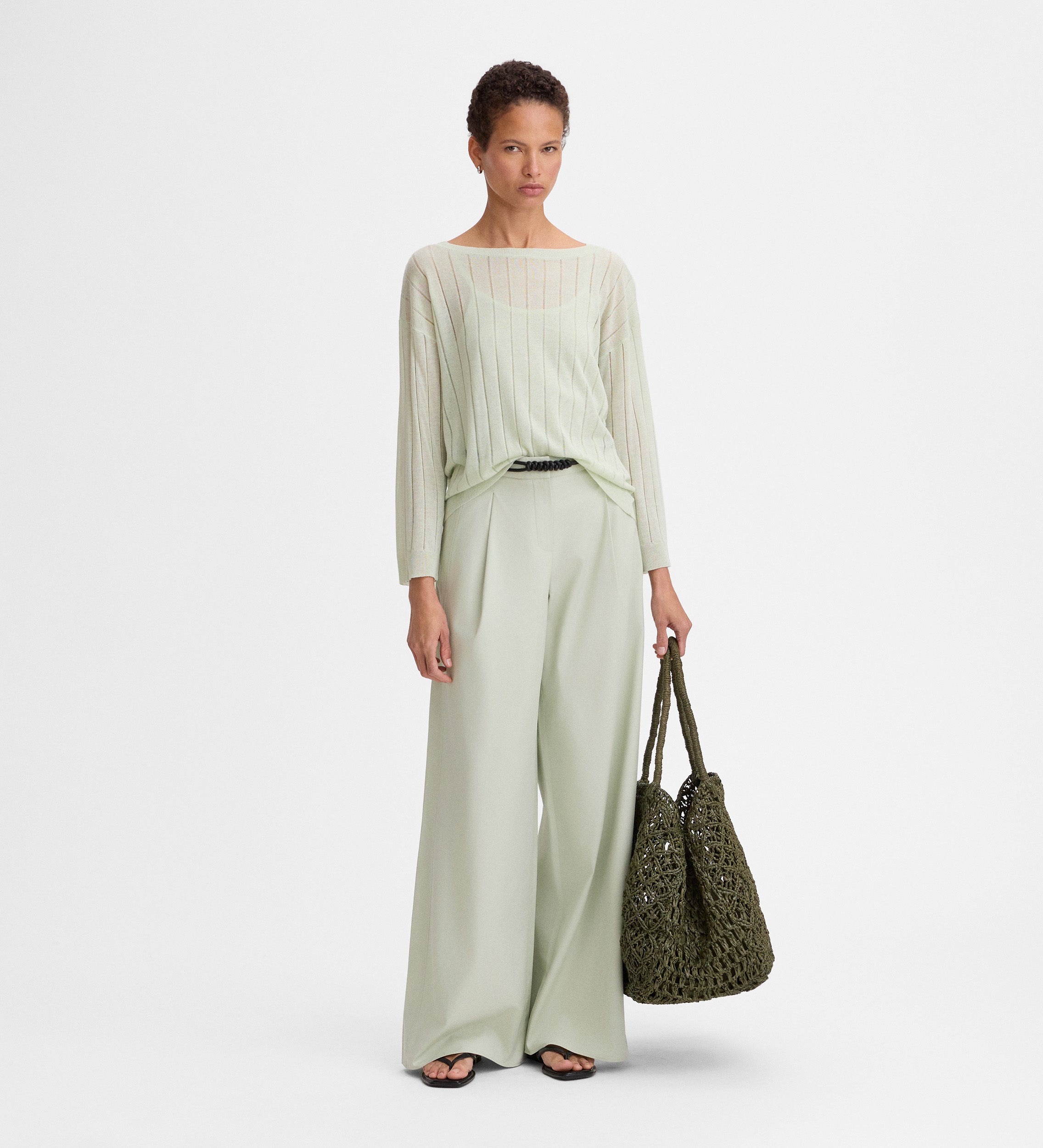 Loose-fitting openwork sweater