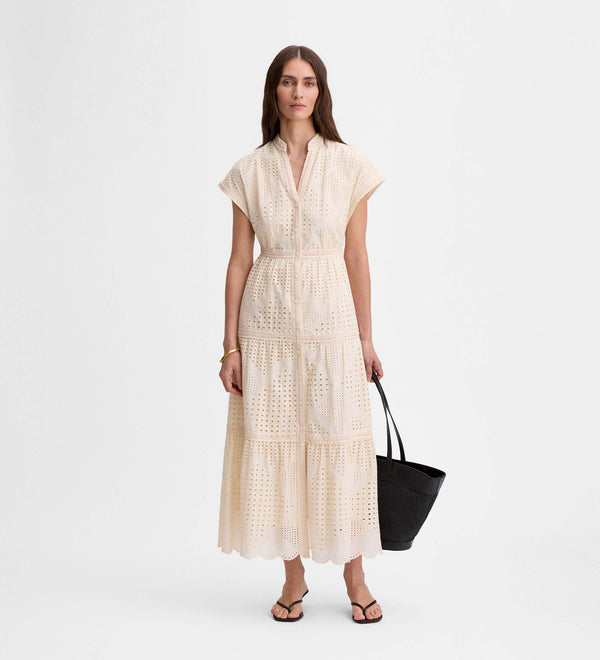 Vestido algodón bordado