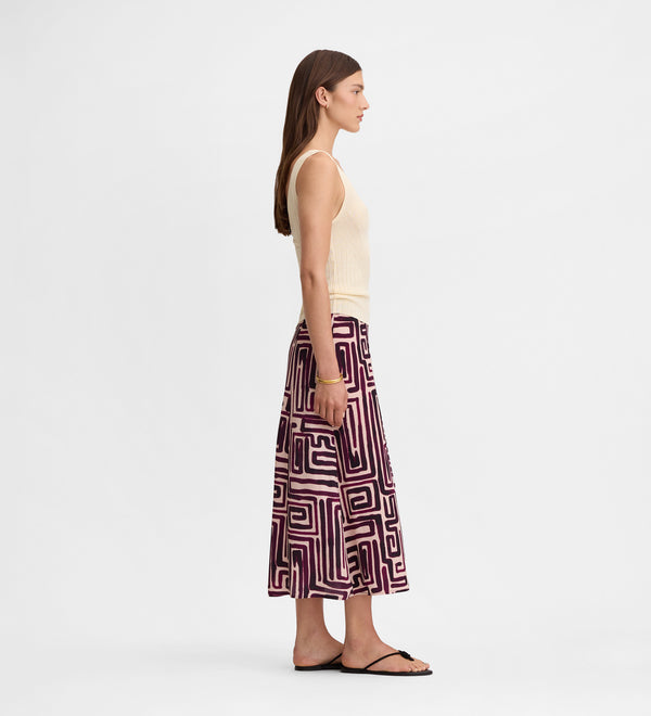 Falda estampada midi