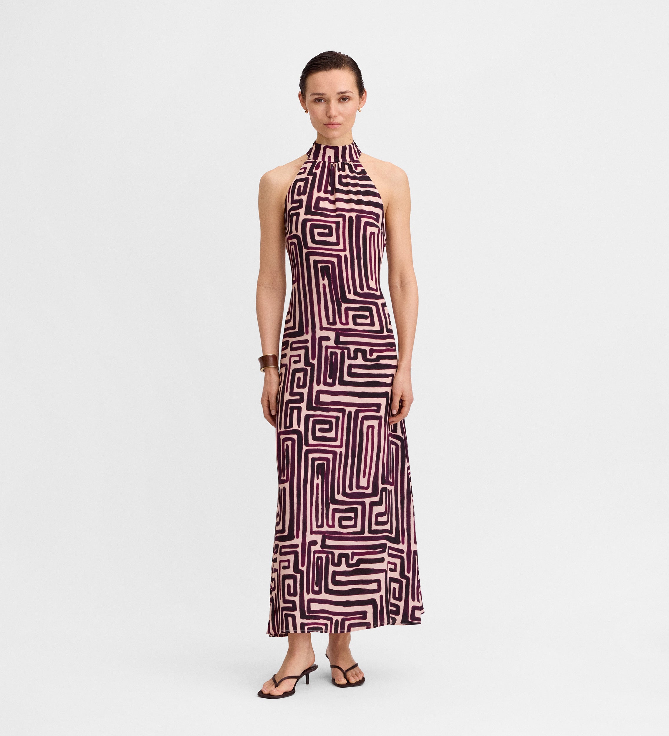 Vestido halter estampado