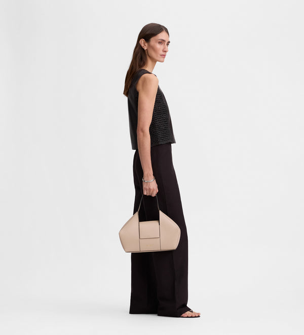 Sleeveless cropped nappa top