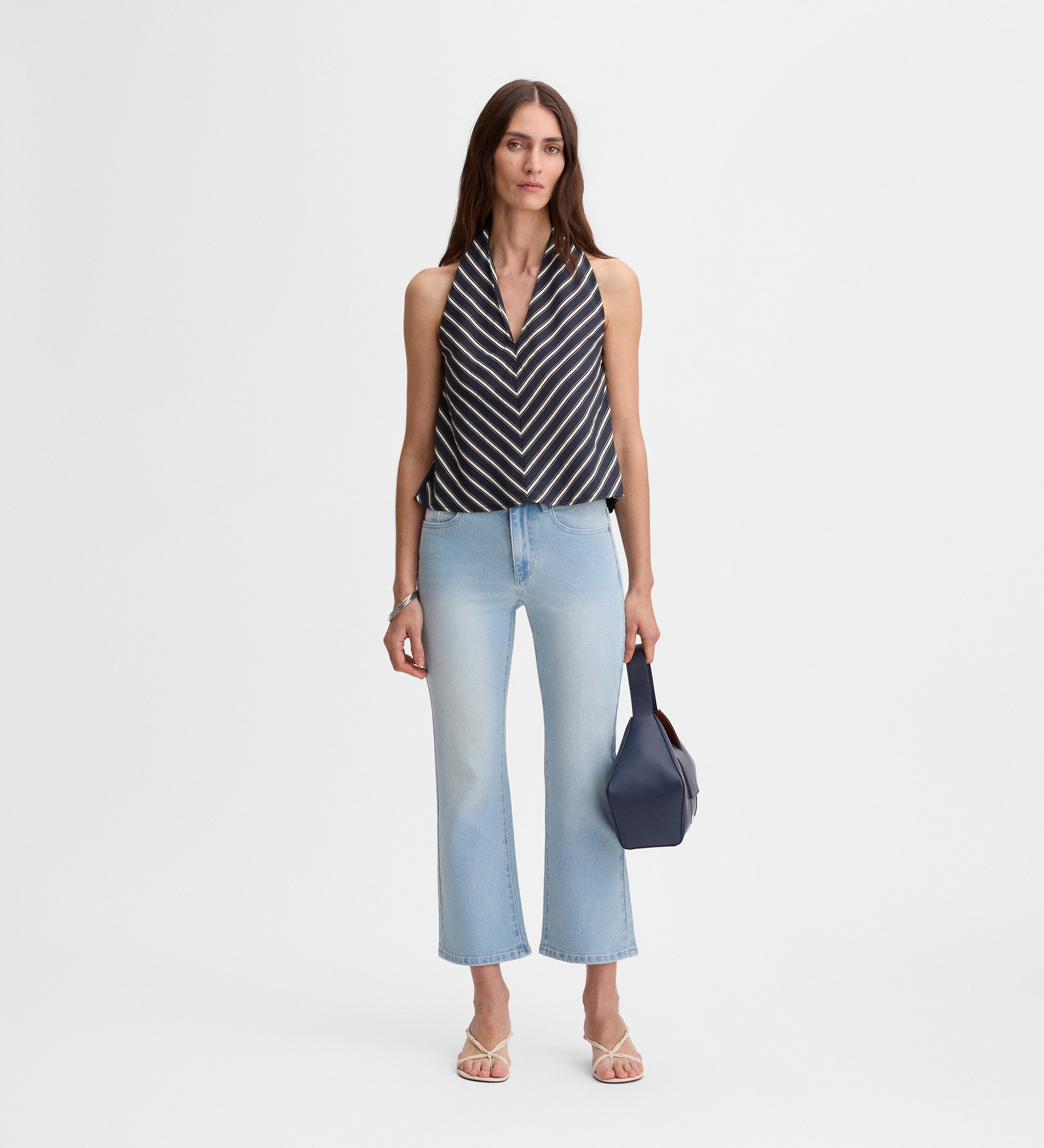 Flared cropped pants