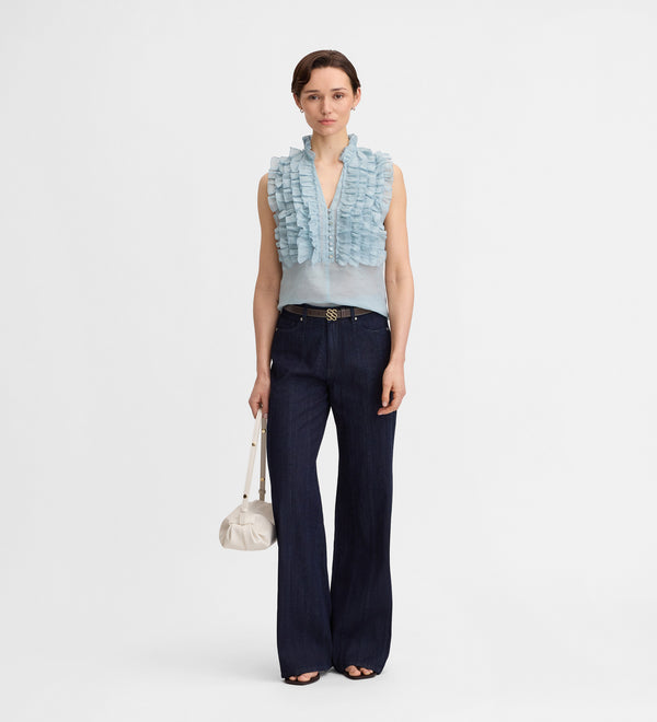 Blusa lino volantes