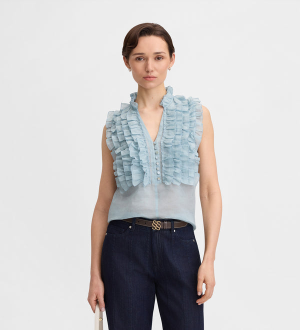 Blusa lino volantes