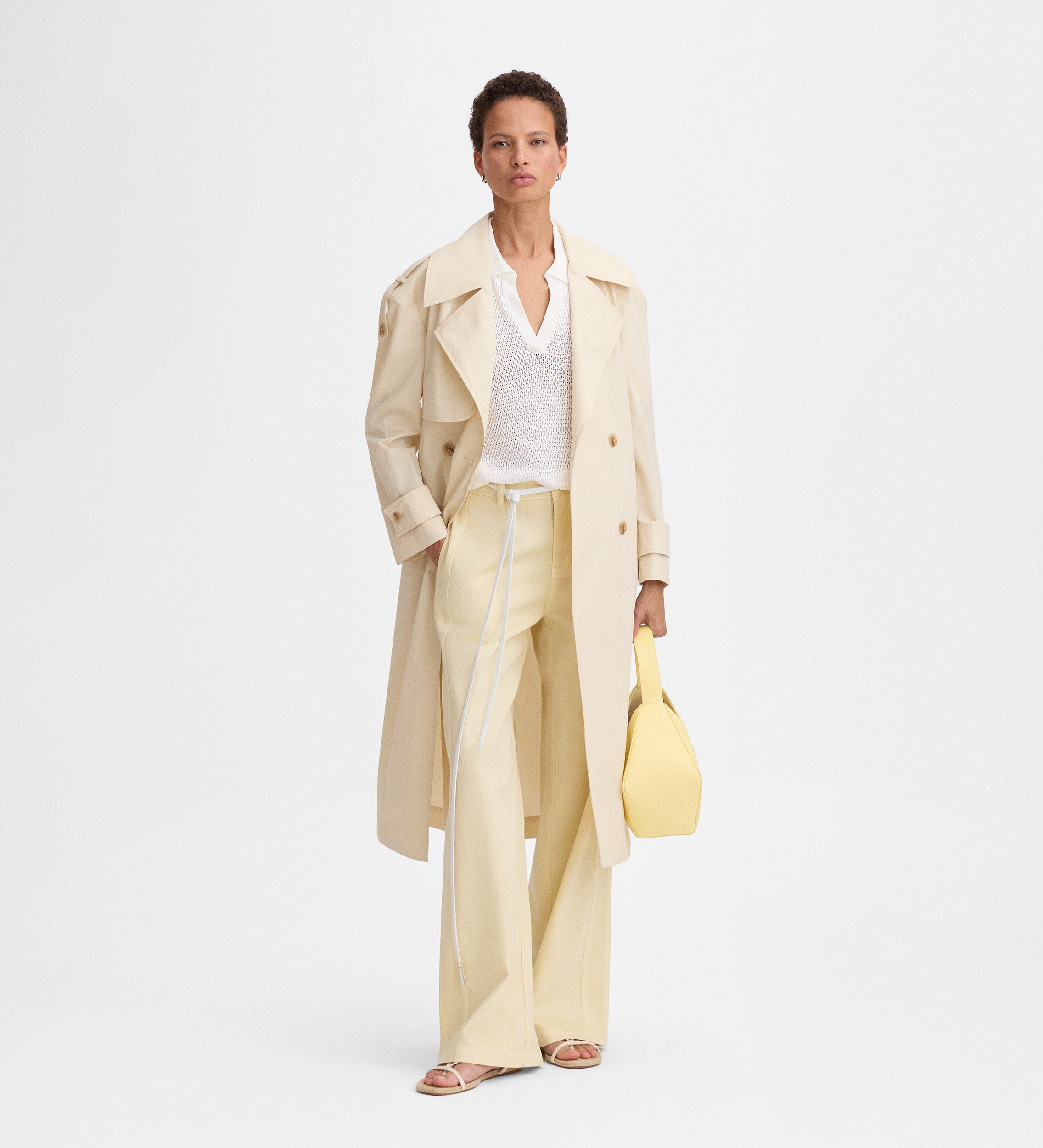 Technical fabric trench coat