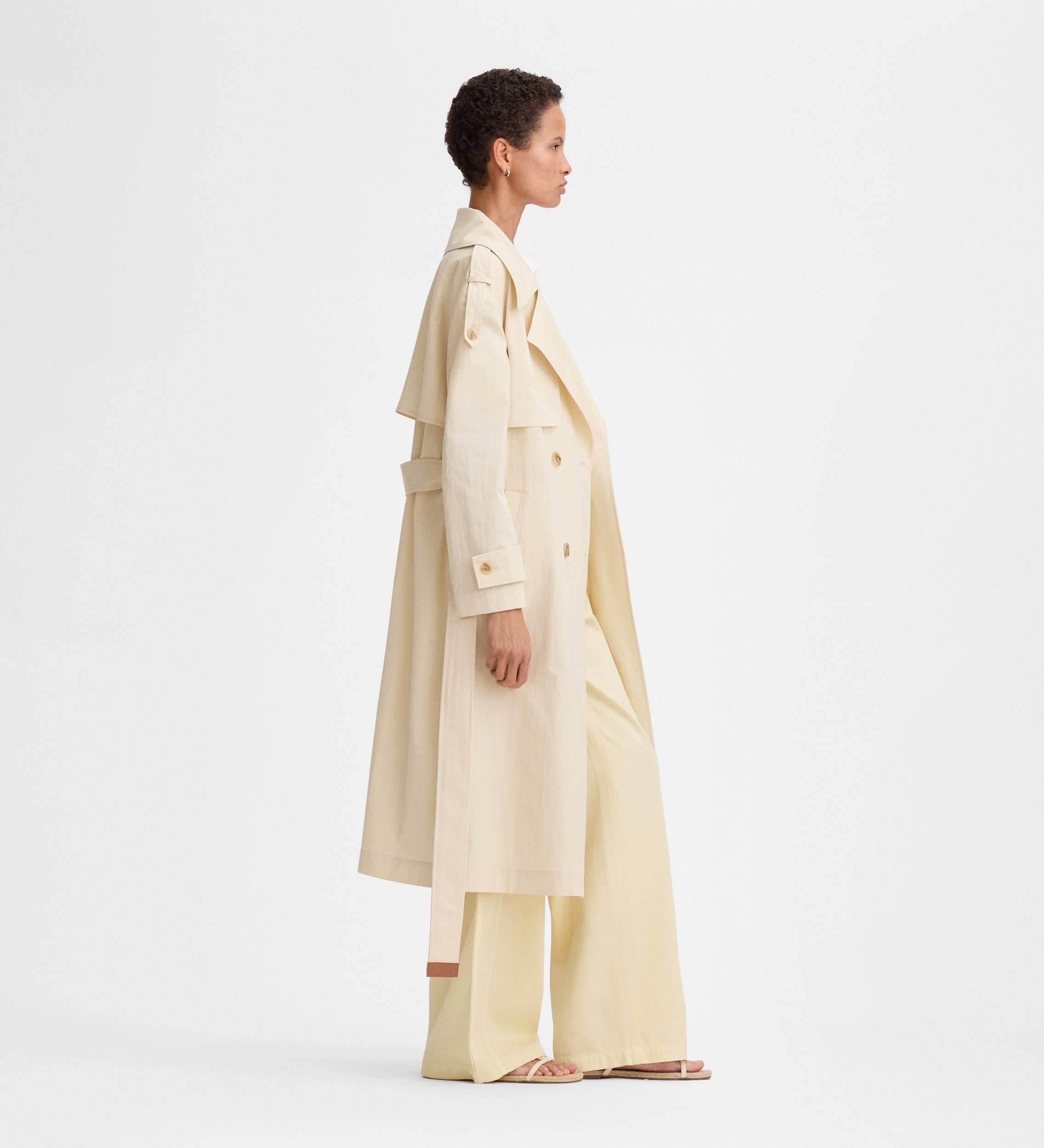 Technical fabric trench coat