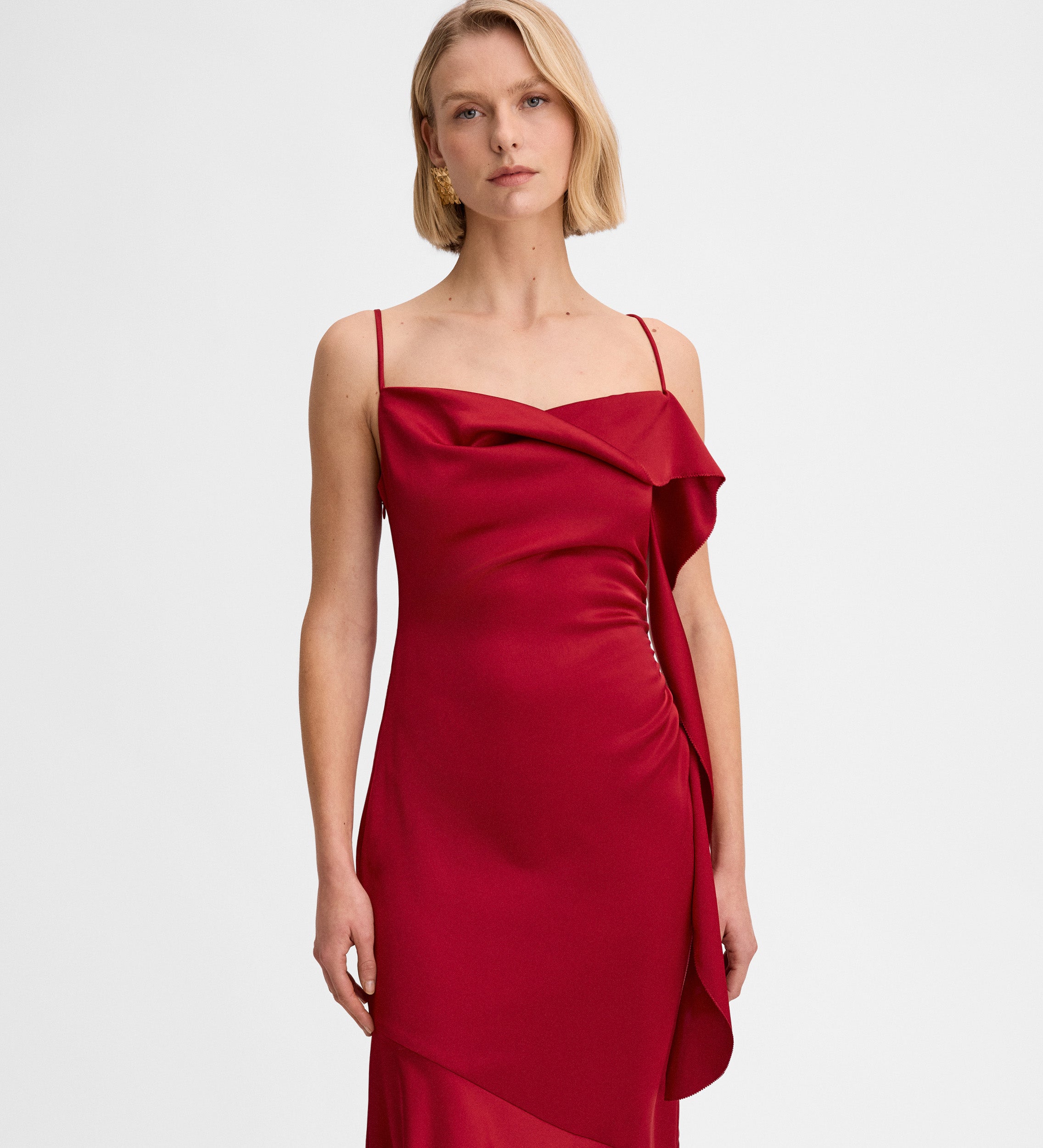 Vestido asimétrico satén