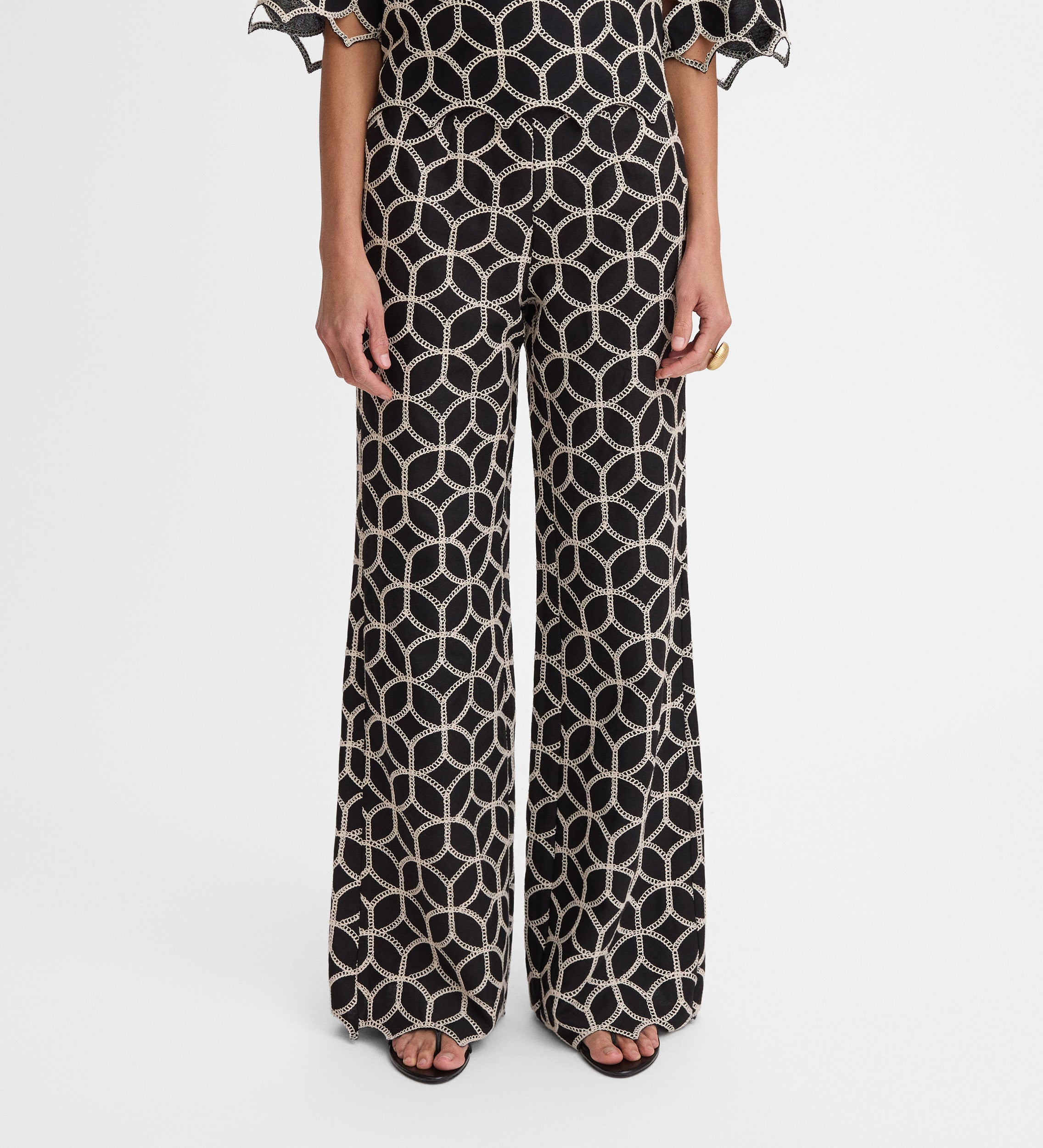 Embroidered palazzo pants