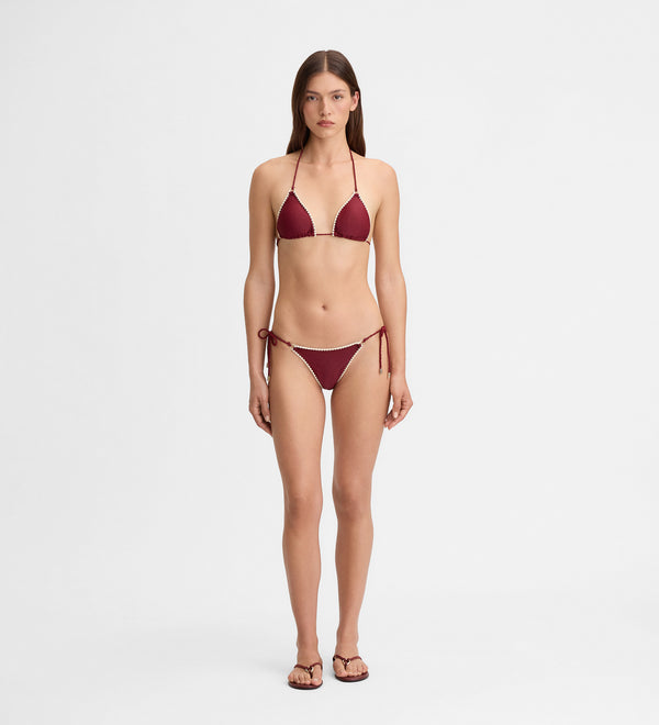 Braguita bikini pespuntes decorativos