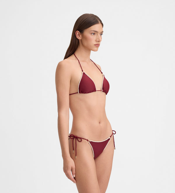 Braguita bikini pespuntes decorativos