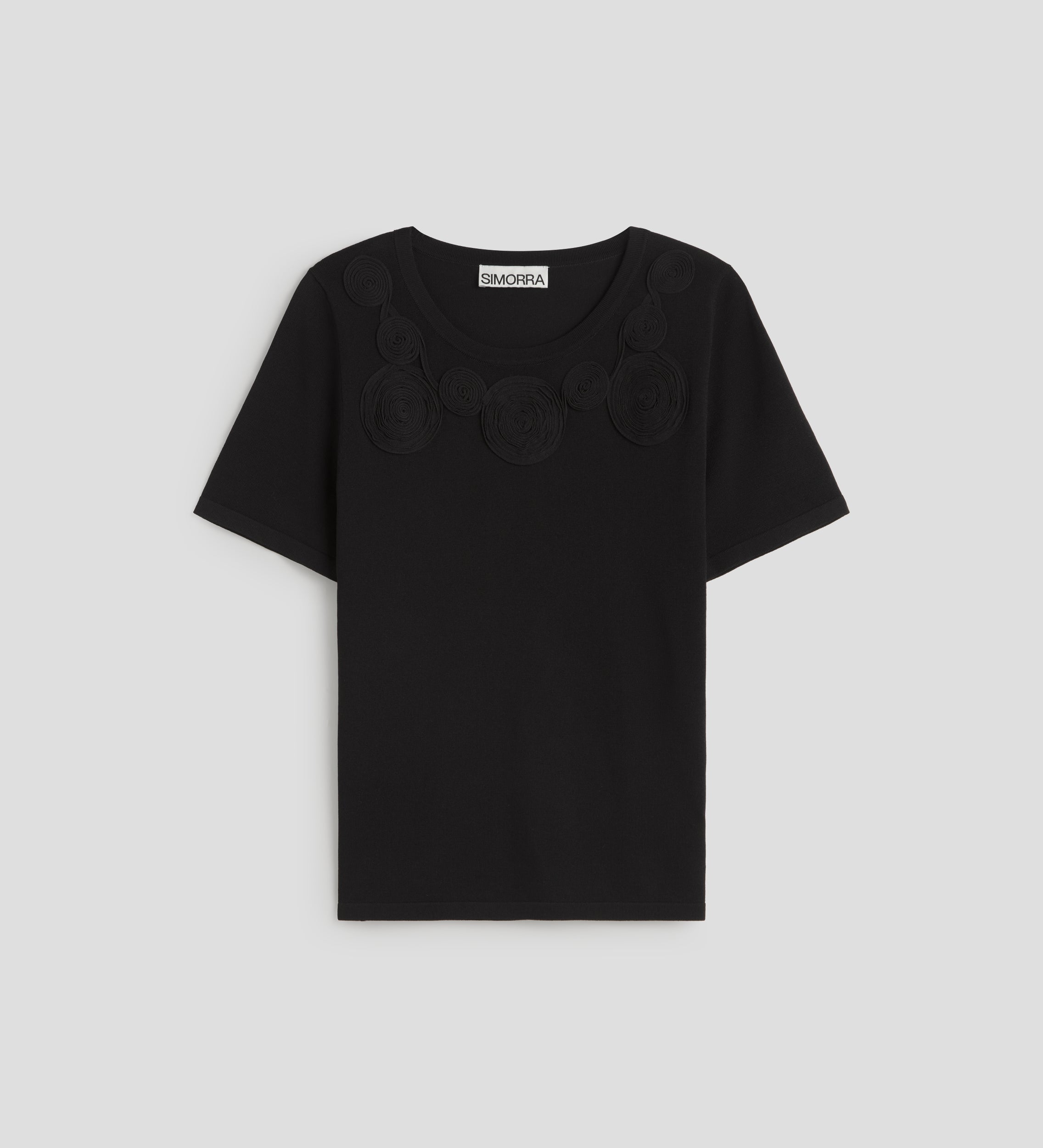 Top tricot bordado