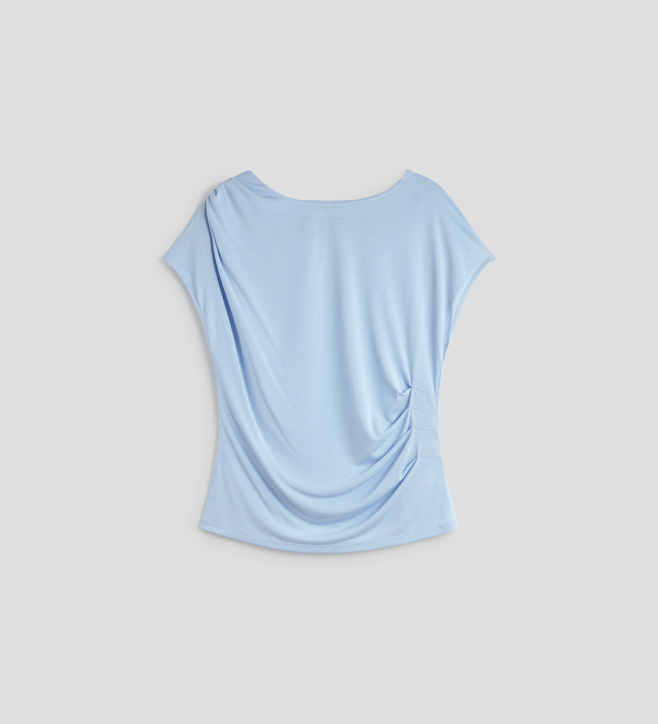 T-shirt with gathered sleeves
