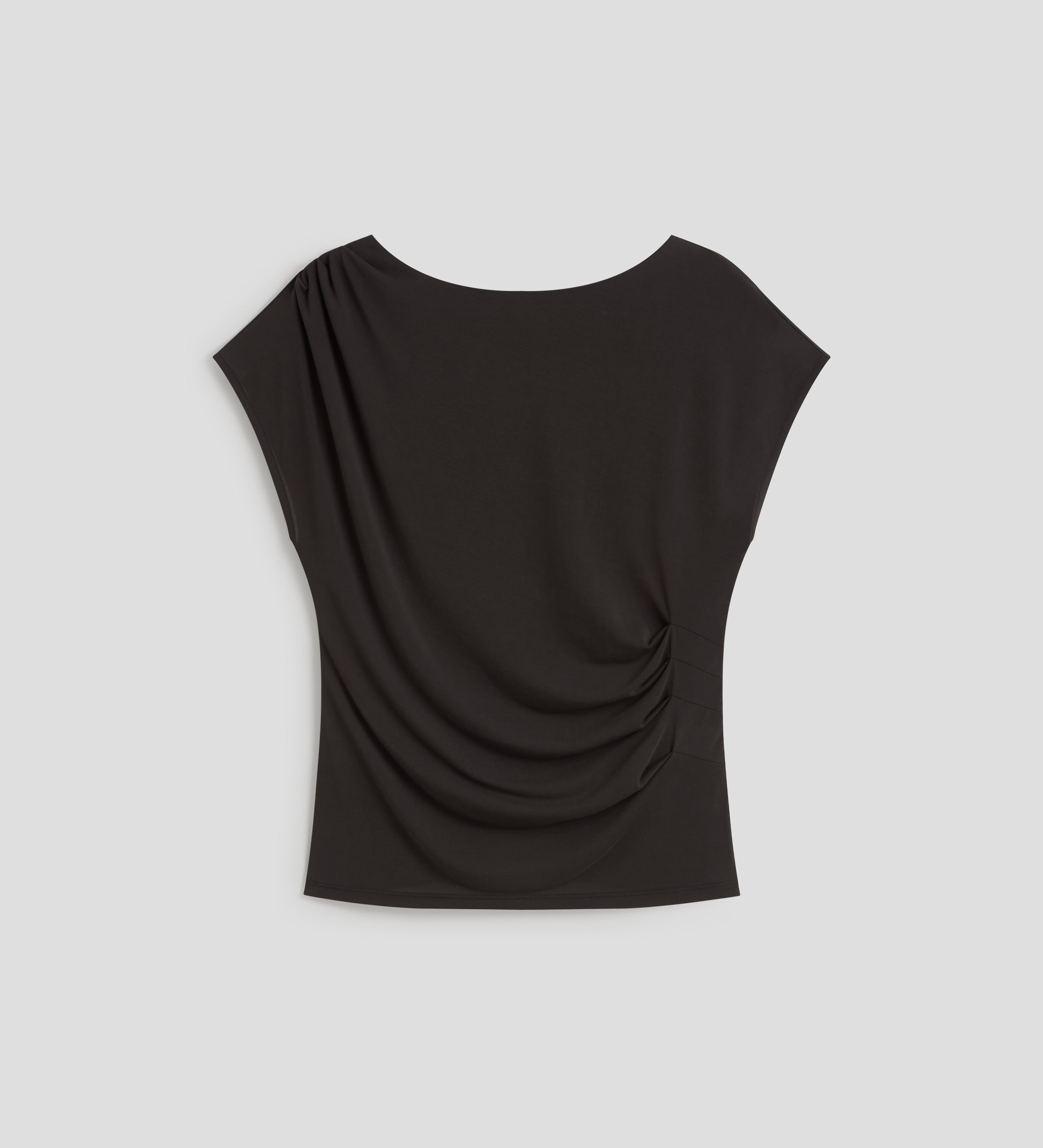 T-shirt with gathered sleeves