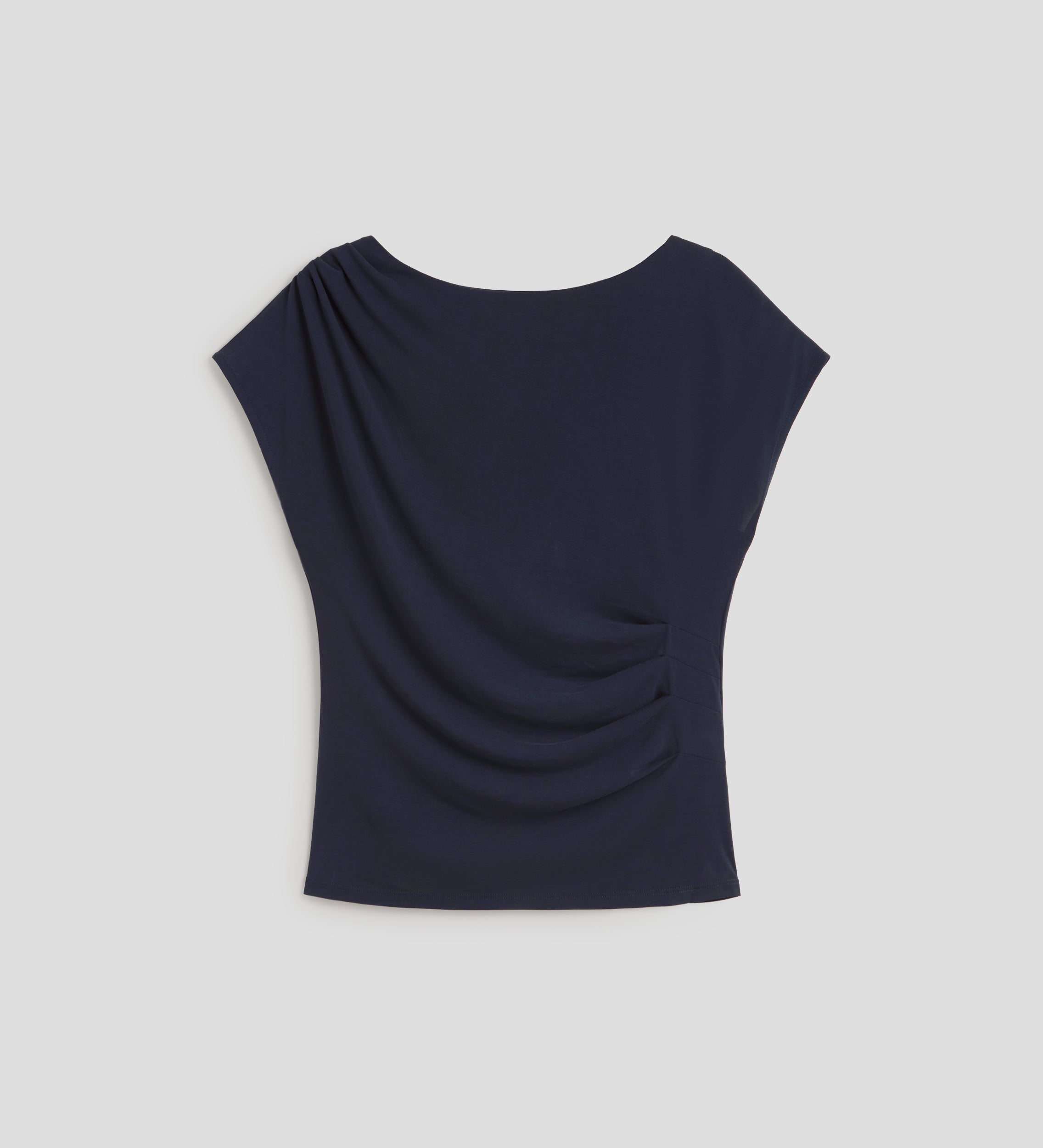 T-shirt with gathered sleeves