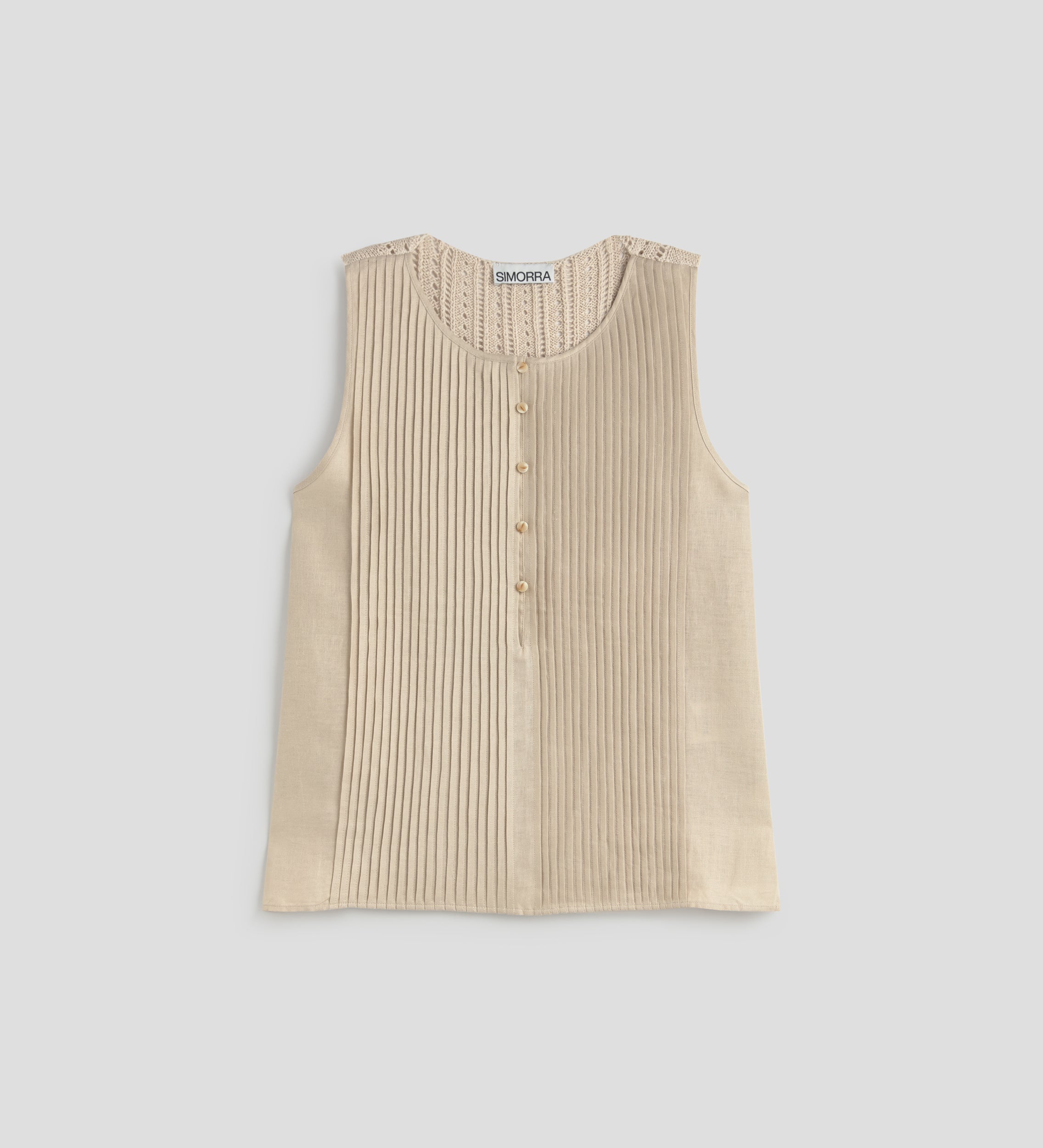 Combined pleated top
