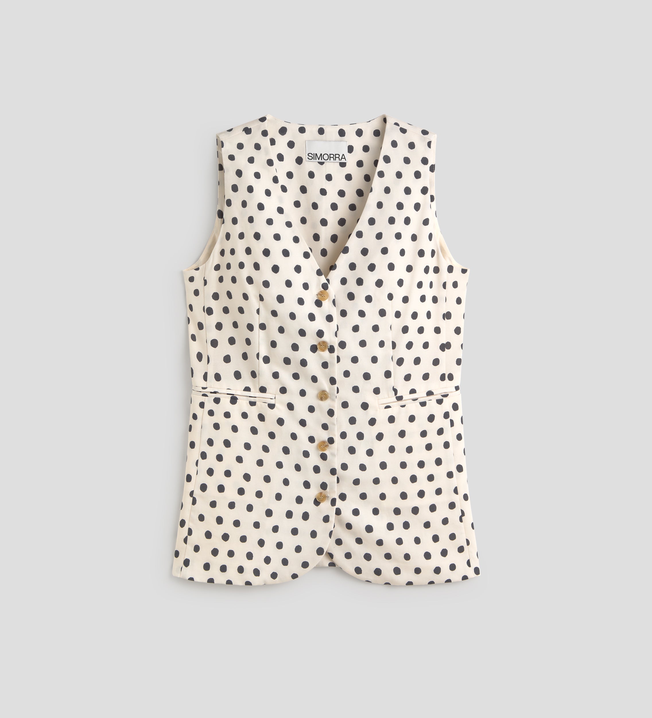 Polka dot print vest